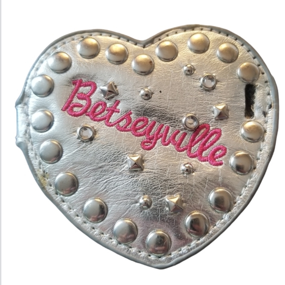 Betsey Johnson Vintage Silver Heart Luggage Tag